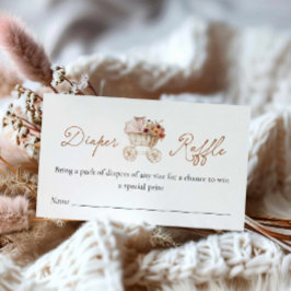 Hösten Burgundy Blommigt Diaper Raffle Biljett Tilläggskort