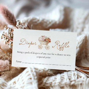 Hösten Burgundy Blommigt Diaper Raffle Biljett Tilläggskort