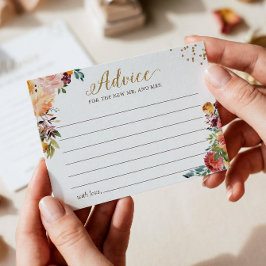 Hösten Burgundy Blommigt Guld Ord Advice Card Vykort