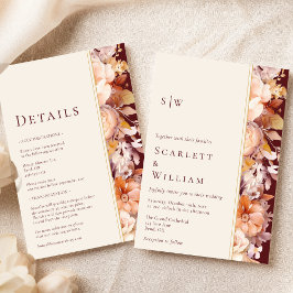 Hösten Burgundy Modern Monogram Bröllop alla i ett Inbjudningar