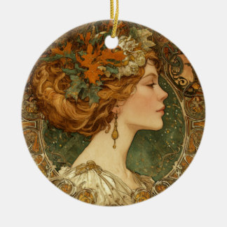 Hösten Cameo Ornament - Vintage Art nouveau Stil