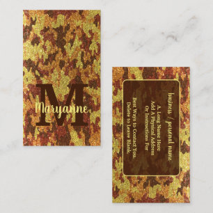 Hösten Camouflage Glitter Orange Hunting Camo Visitkort