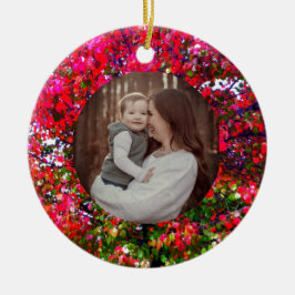 Hösten Changing Lövs, rosa impressionistisk träd Julgransprydnad Keramik