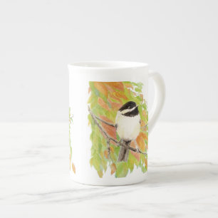 Hösten Chickadee, fågelnatur, vilda djur, vattenfä Benporslin Mugg