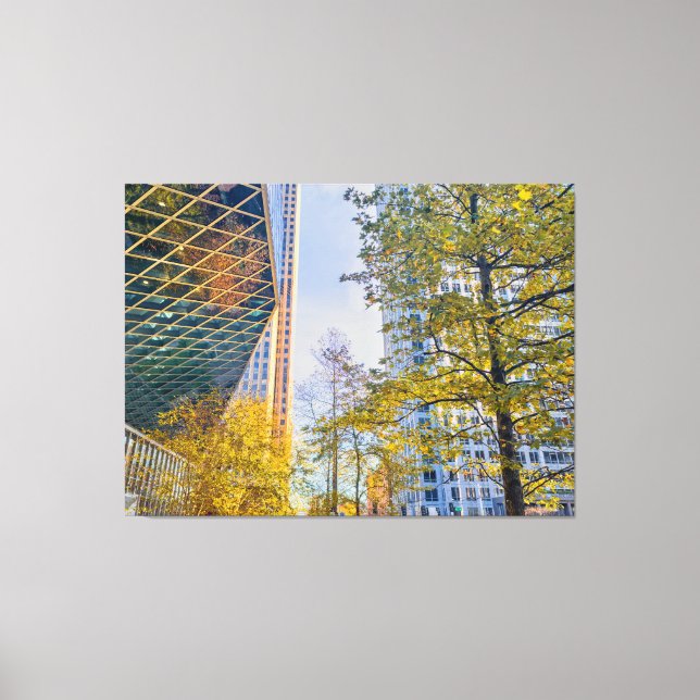 Hösten Cityscape med modern arkitektur Canvastryck (Framsida)