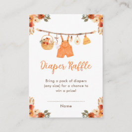 Hösten Clothes Line Boy Shower Diaper Raffle Tilläggskort