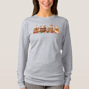 Hösten Coffee Pumpkin Spice Långärmad Season Shi T Shirt