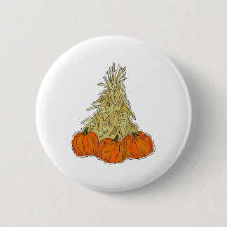 Hösten Cornstalks Pumpkins Knapp