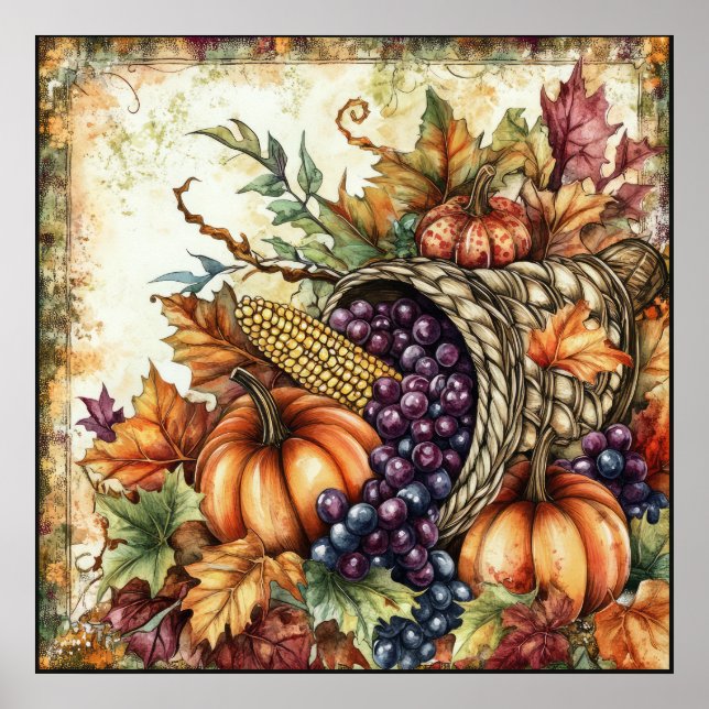 Hösten Cornucopia Art Poster (Framsidan)
