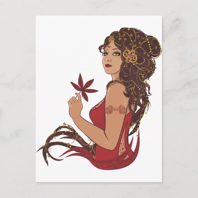 Hösten dam vykort (Framsida)