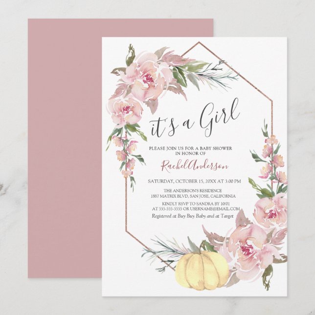 Hösten Det är en inbjudan till en liten babybabyba (Fram/baksida)