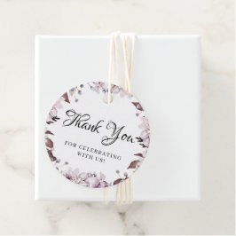 Hösten Elegant Lila blommor Foliage Gåvor Etiketter