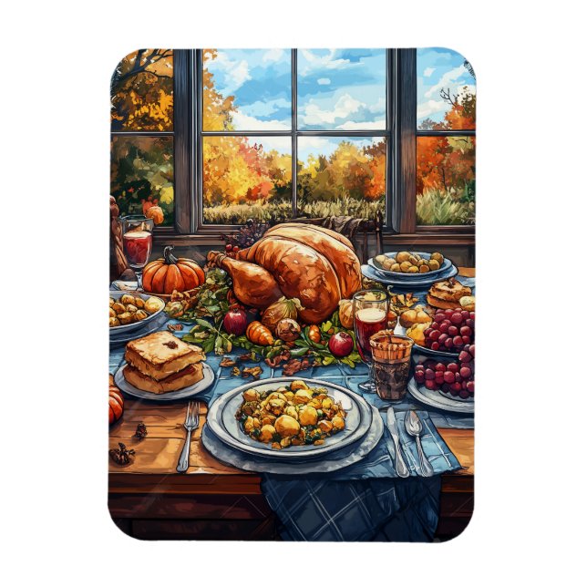 Hösten: En Thanksgiving Firande Magnet (Vertikal)