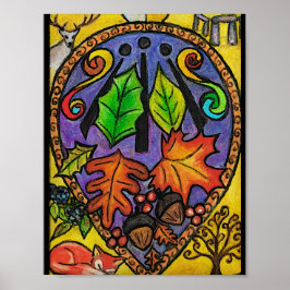 Hösten Equinox / Mabon / Alban Elged / Awen art Poster