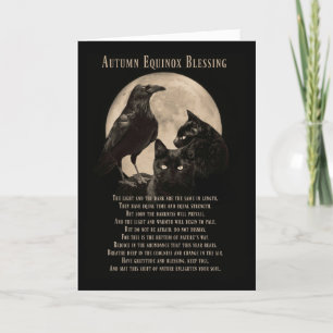 Hösten Equinox Mabon Blessing Raven och Cats Kort