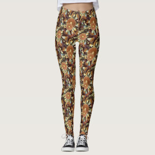 Hösten Eucalyptus och Wattle Mönster Leggings