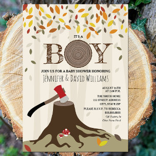 Hösten Fall Baby Shower Boy Lumberjack Shower Inbjudningar