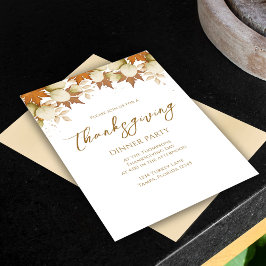 Hösten Fall Foliage Elegant Greenery Thanksgiving Inbjudningar