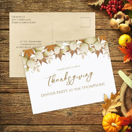 Hösten Fall Foliage Elegant Greenery Thanksgiving Vykort