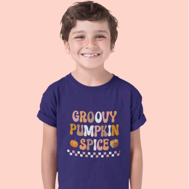 Hösten - Fall-Groovy Pumpkin Spice Design T Shirt (Skapare uppladdad)
