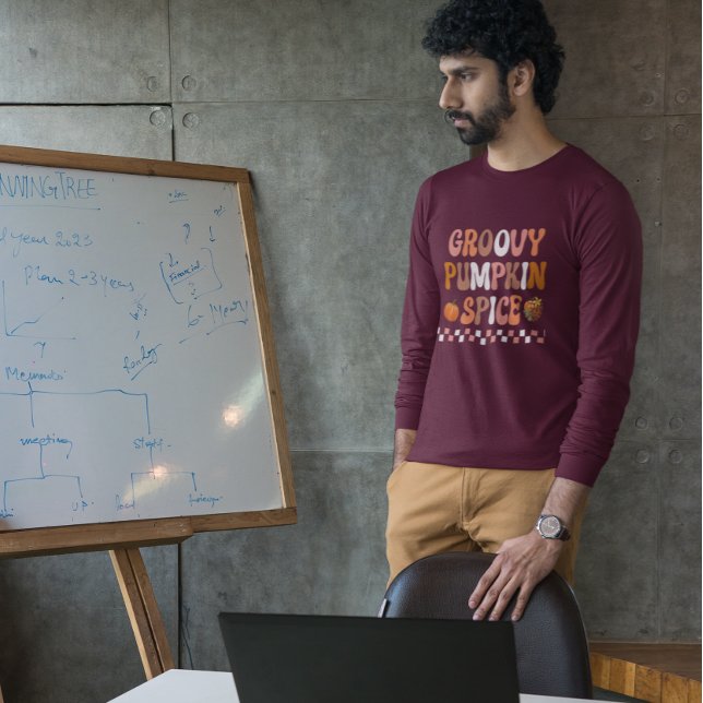 Hösten - Fall-Groovy Pumpkin Spice Design T Shirt (Skapare uppladdad)