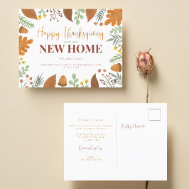 Hösten Fall Happy thanksgiving från vårt nya hem Meddelande Vykort