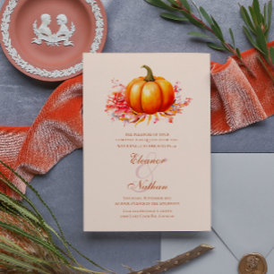 Hösten Fall Pumpkin Botanical Bröllop Inbjudningar