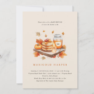 Hösten Fall Pumpkin och Pancakes Baby Brunch Inbjudningar