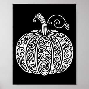 Hösten Fall Pumpkin Shirt Women Cute Thanksgiving Poster