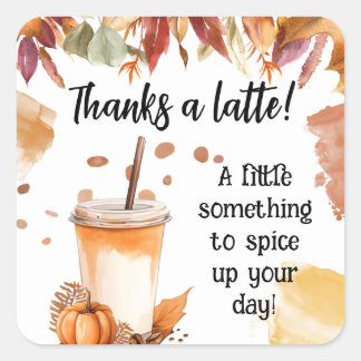 Hösten Fall Pumpkin Spice Party - Tack för Märkrn Fyrkantigt Klistermärke