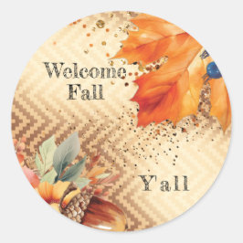 Hösten Fall Sticker Runt Klistermärke