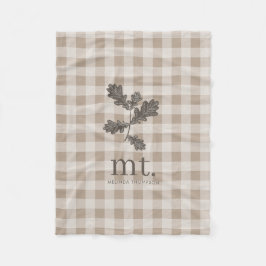Hösten Fall Taupe Play Foliage Monogram Initialer Fleecefilt