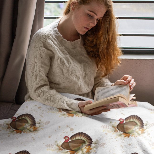 Hösten Fall Thanksgiving Turkiet Fleecefilt (Simple thanksgiving turkey pattern blanket.)