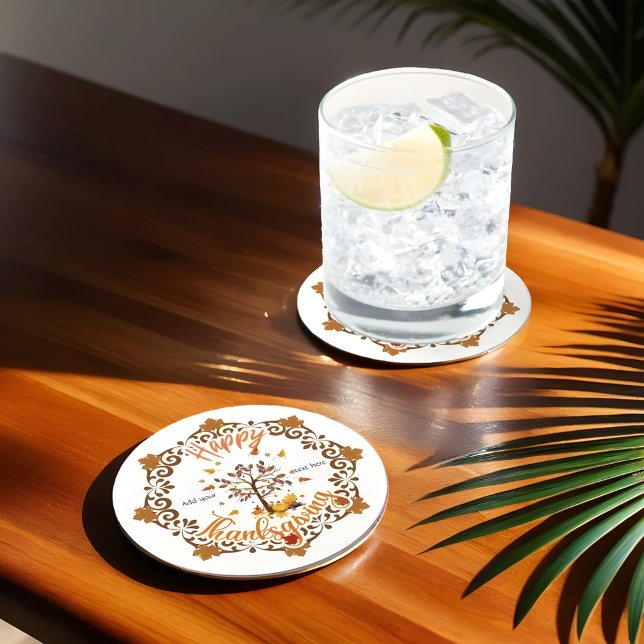 Hösten Fall Träd Mandala Foliage Thanksgiving Underlägg Papper Rund (Skapare uppladdad)