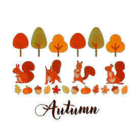 Hösten Fall Träd och ekorrar T Shirt