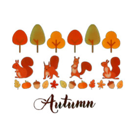 Hösten Fall Träd och ekorrar T Shirt