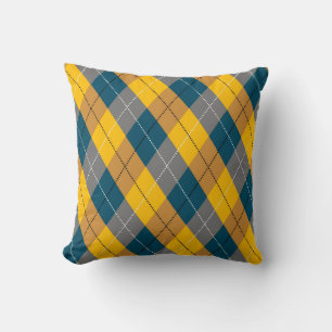 Hösten Färg Argyle Geometric Play Mönster Kudde