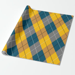 Hösten Färg Argyle Geometric Play Mönster Presentpapper