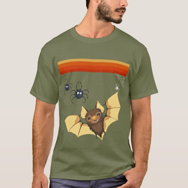 Hösten Färg, Cute Fladdermus, Spiders, Cobweb Hall T Shirt (Framsida)