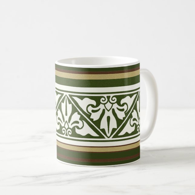 Hösten Färg Gothic Revival Löv Gräns Coffee Mu Kaffemugg (Framsida höger)