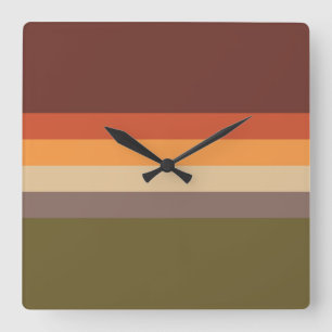 Hösten Färg - Gulten Red Orange Tan Grönt Brown Fyrkantig Klocka
