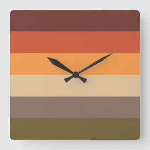 Hösten Färg - Gulten Red Orange Tan Grönt Brown Fyrkantig Klocka