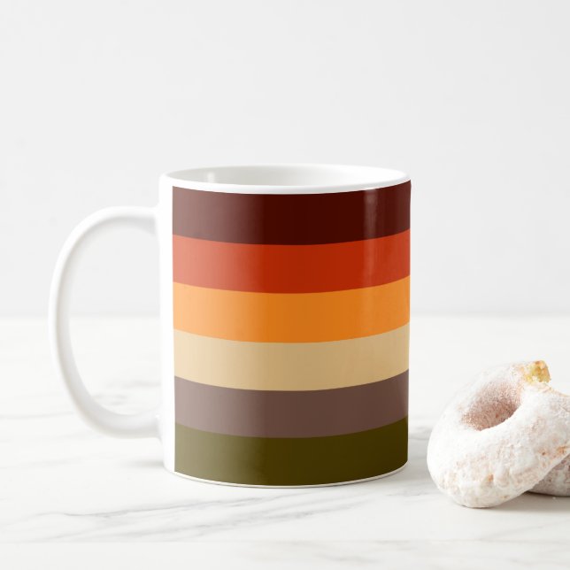 Hösten Färg - Gulten Red Orange Tan Grönt Brown Kaffemugg (Med munk)