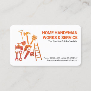 Hösten Färg i Handyman Verktyg Visitkort