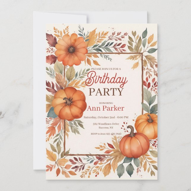 Hösten Färg Inbjudningar (Framsida)