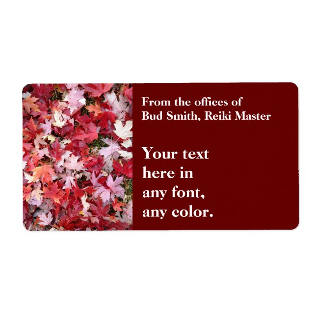 Hösten Färg Löv Fraktsedel (Framsidan)