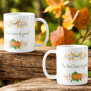 Hösten Färg Löv Gräns och Pumpkins Kaffemugg