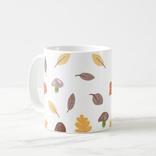 Hösten Färg med Löv och svampar Kaffemugg