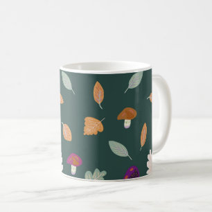 Hösten Färg med Löv och svampar Mönster Kaffemugg