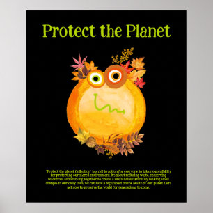 Hösten färg SKYDDAR PLANET, SPARA EARTH Art Poster